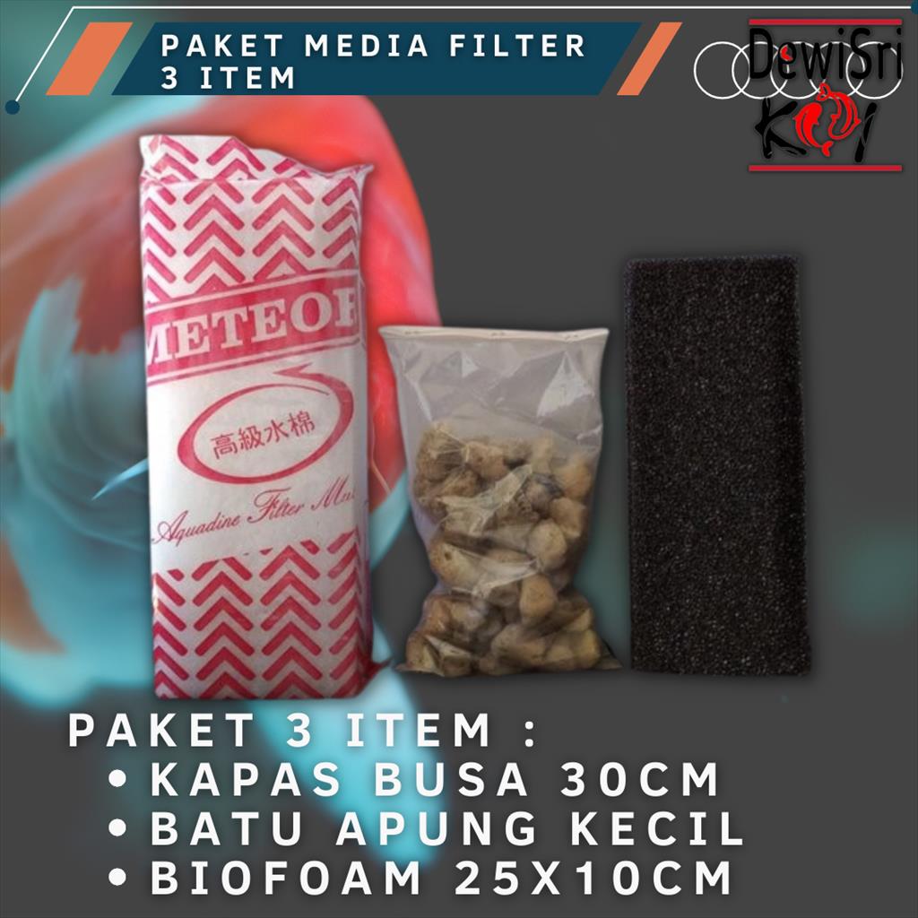 Paket Batu Apung Kecil 300gr, Kapas Busa 30x10cm Dan Biofoam 25x10cm